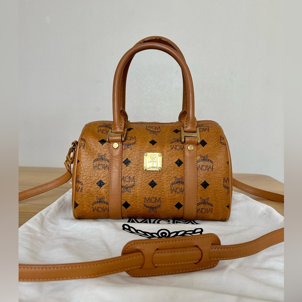 Sold MCM Cognac Small Bostonbag with dustbag (two way) - Picture 3 of 15
